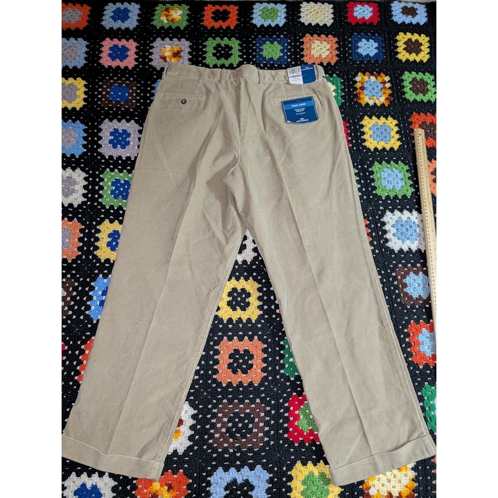 Dockers Pleated Relaxed Fit Corduroy Pants Mens 38x30 Tan Khaki Y2K Baggy NWT - Picture 10 of 14